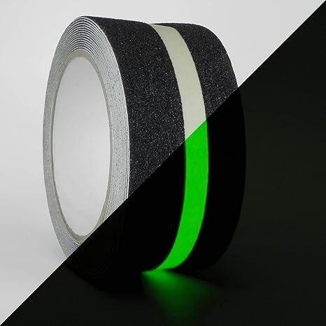 Anti Slip Glow Tape,(5M x 50MM) Luminous Anti Skid Fall Resistant Tape, Self Adhesive, Foot Grip Tape, Glow in The Dark Tape, For Slippery and Surfaces(Pack Of 1).