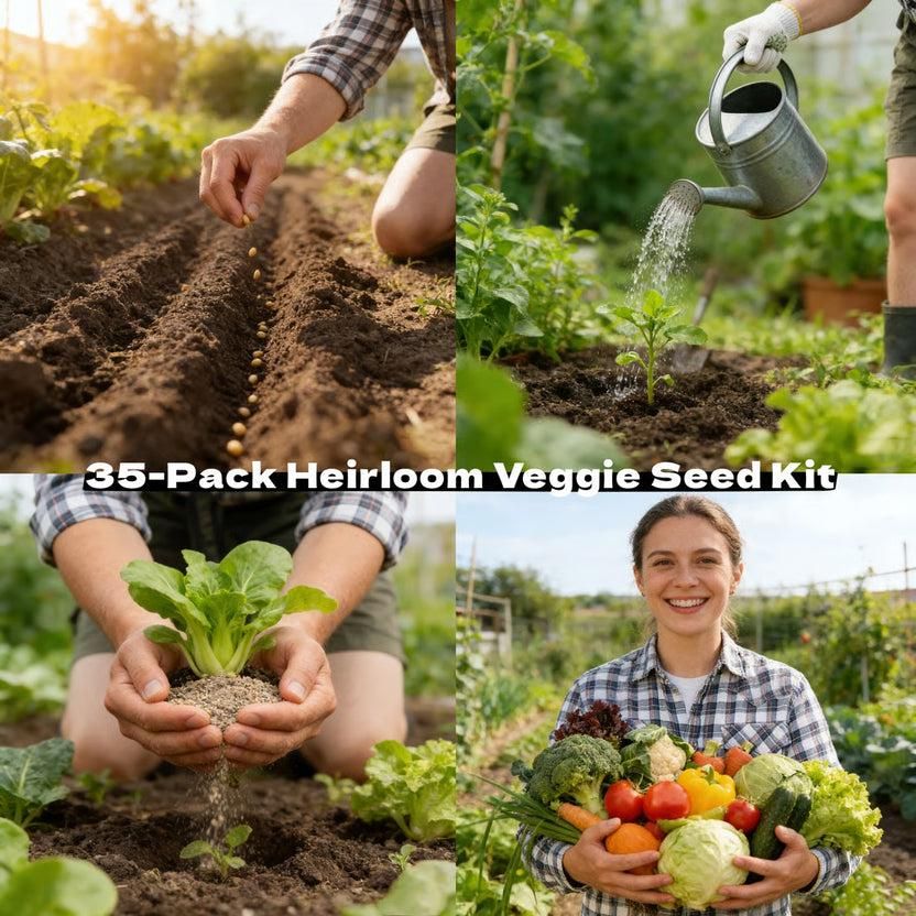 35 Variety Heirloom Vegetable Seed Kit – Non-GMO Garden Seeds