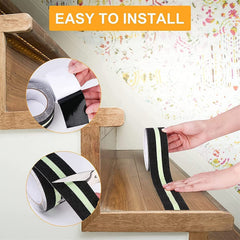 Anti Slip Glow Tape,(5M x 50MM) Luminous Anti Skid Fall Resistant Tape, Self Adhesive, Foot Grip Tape, Glow in The Dark Tape, For Slippery and Surfaces(Pack Of 1).