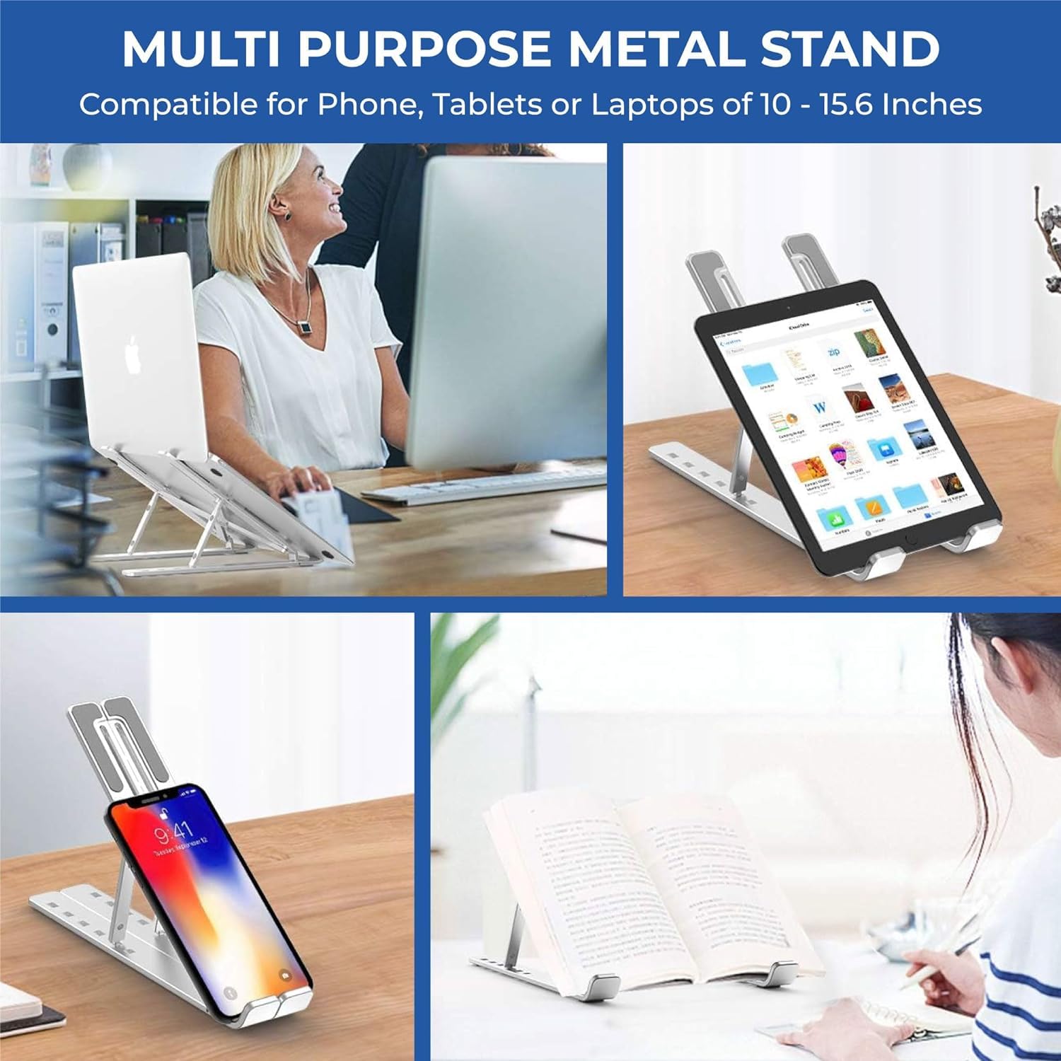 ErgoLift Pro™ Foldable Adjustable Laptop & Tablet Stand – Universal Fit