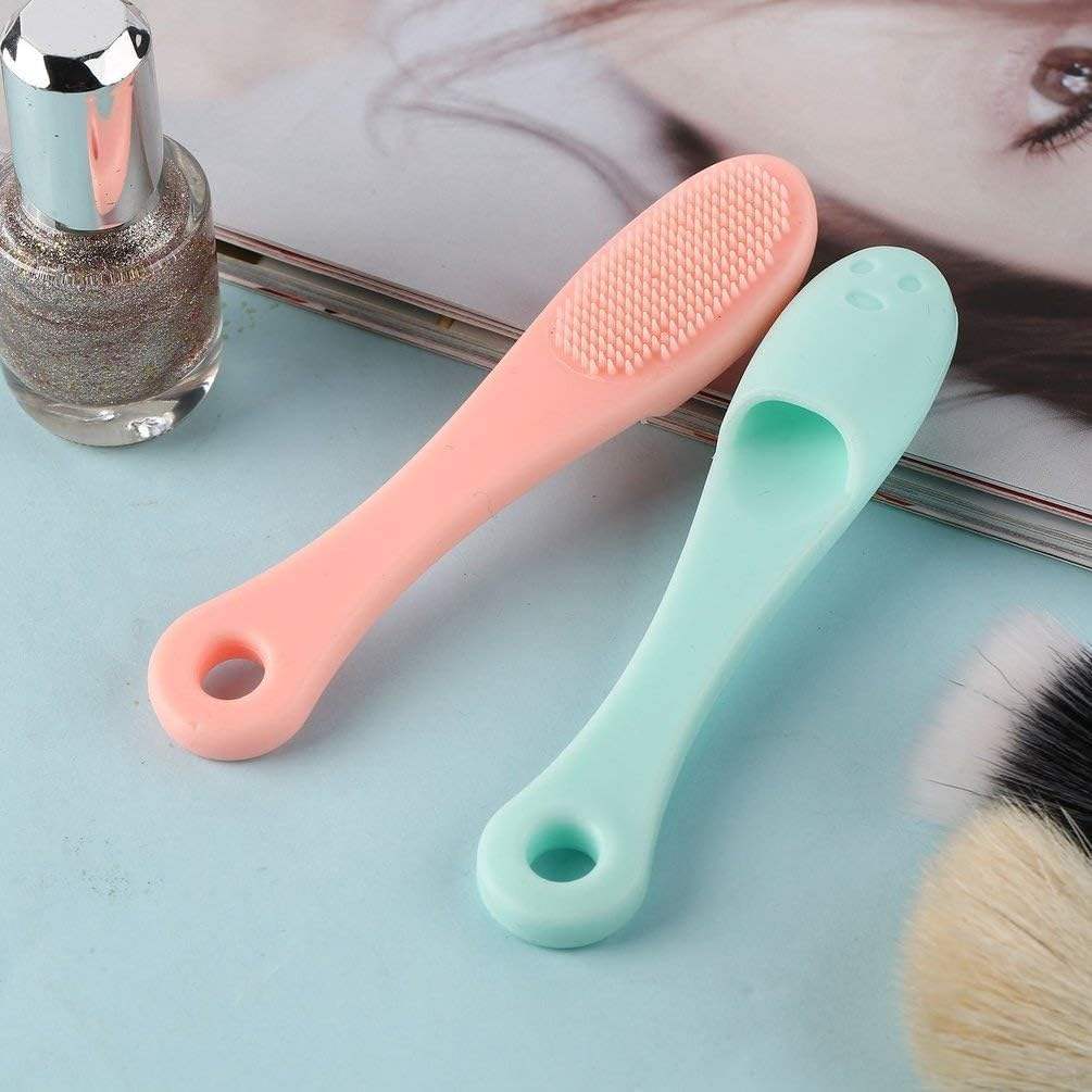 Face Scrubber Cleanser Brush Removing Blackheads and Massaging Soft Silicone Manual Facial Cleansing Brushes Pack of 2