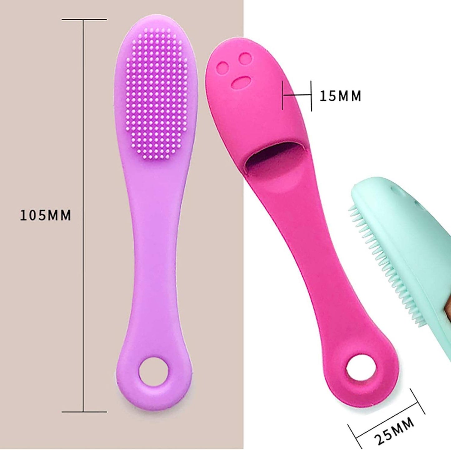 Face Scrubber Cleanser Brush Removing Blackheads and Massaging Soft Silicone Manual Facial Cleansing Brushes Pack of 2