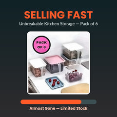 Unbreakable Kitchen Storage Basket – Stackable Organizer (Pack of 6)