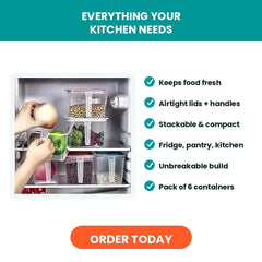 Unbreakable Kitchen Storage Basket – Stackable Organizer (Pack of 6)